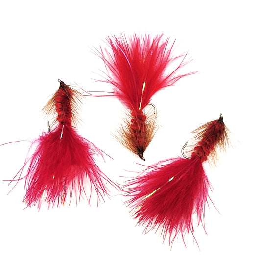 Wooly Bugger - Various Colors - Sizes #4 to #16 - (Pack of 3)