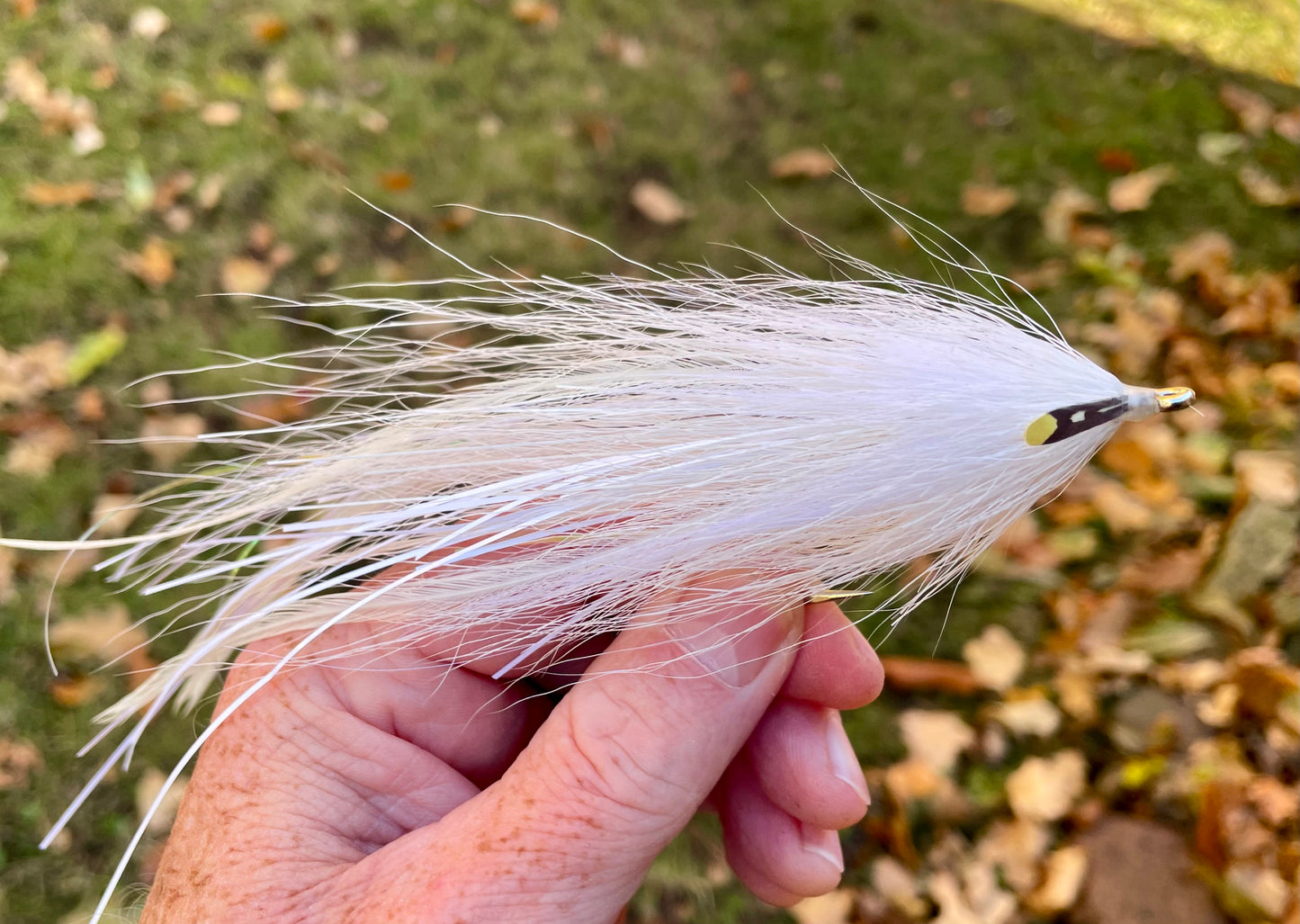 Reverse Bulkhead Hollow Fly - White body with white head