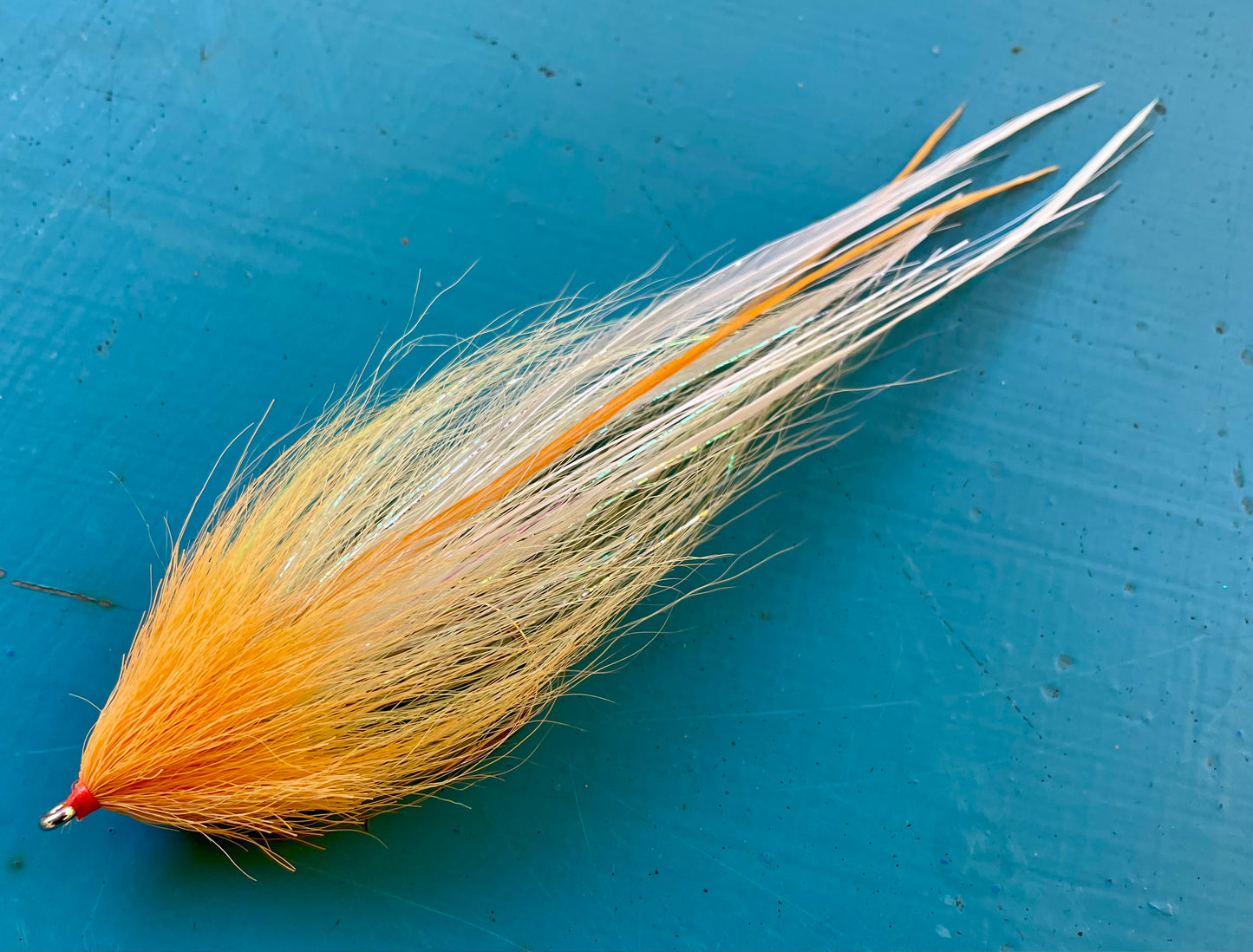 Reverse Bulkhead Hollow Fly - White body with orange head