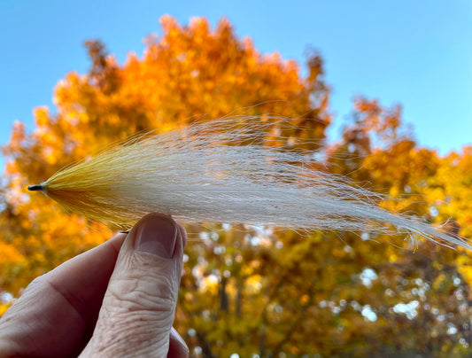 Bucktail Deceiver - White body with yellow head