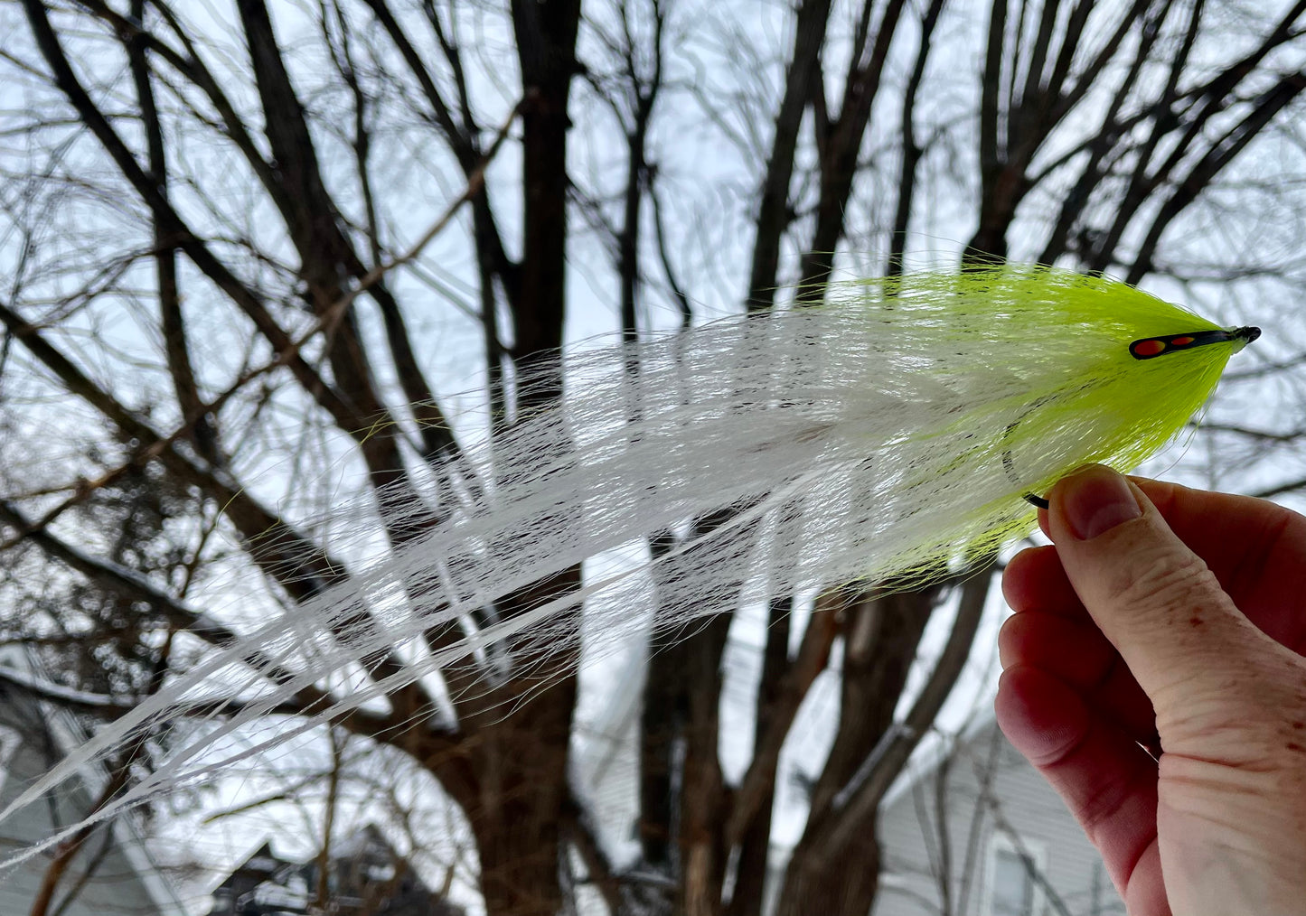 Beast Fly - White body with chartreuse head