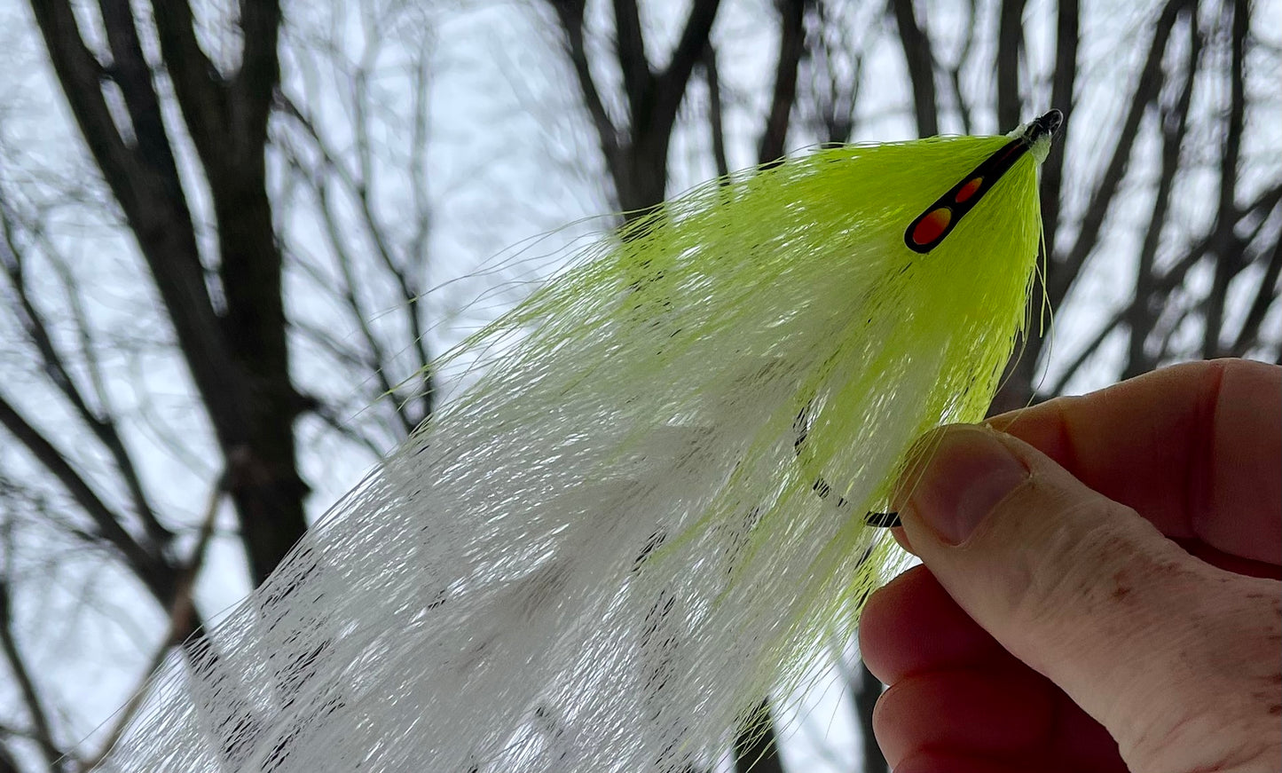 Beast Fly - White body with chartreuse head