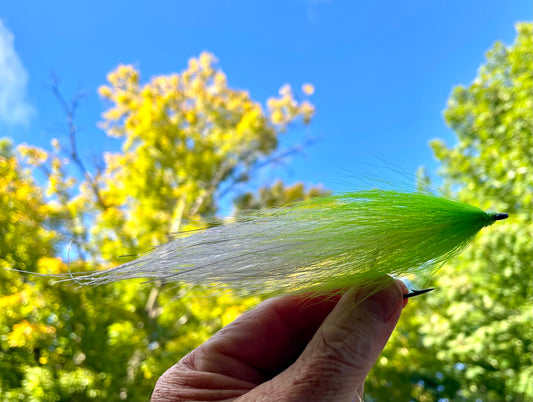 Bucktail Deceiver - White Body with Chartreuse