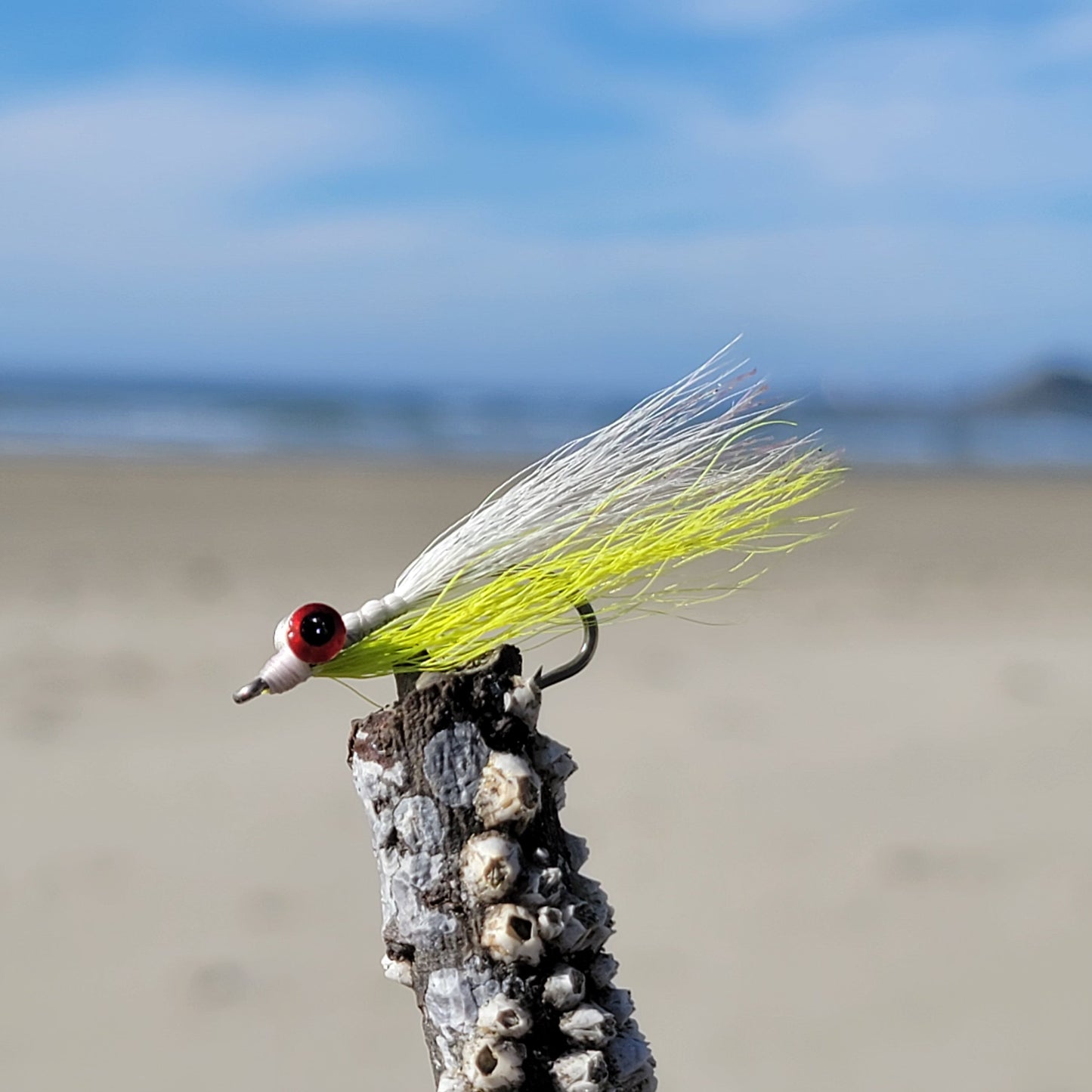 Clouser Minnow White Chartreuse | Size #2/0